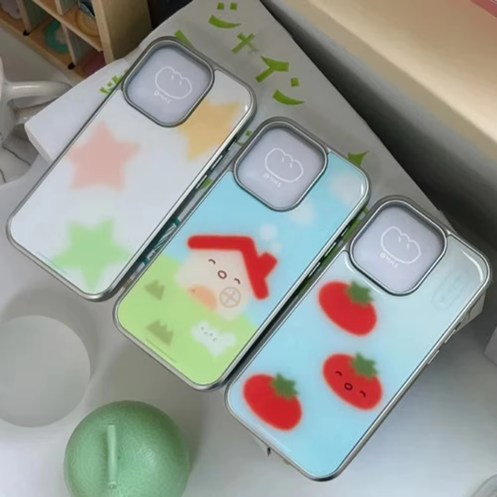 Back Cover Adhesive - Korean Stars House Tomato Electroplated Drip