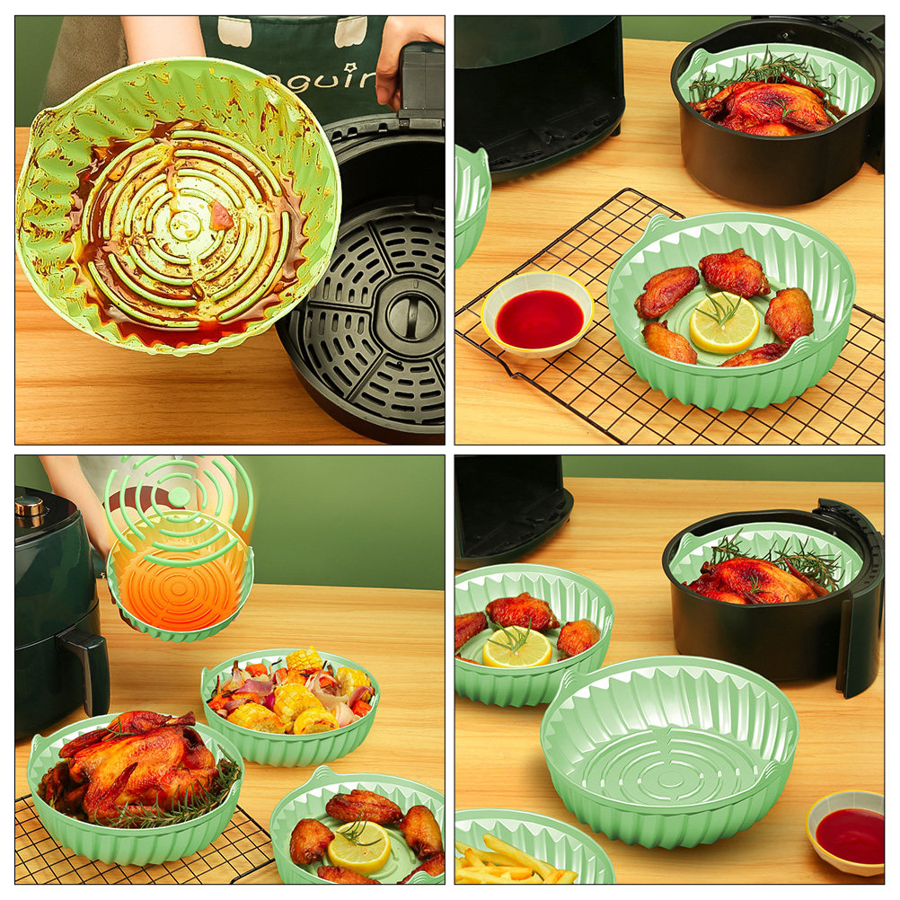 Round Reusable Silicone Air Fr - Heat Mat Silicone บทวิจารณ์และราคา