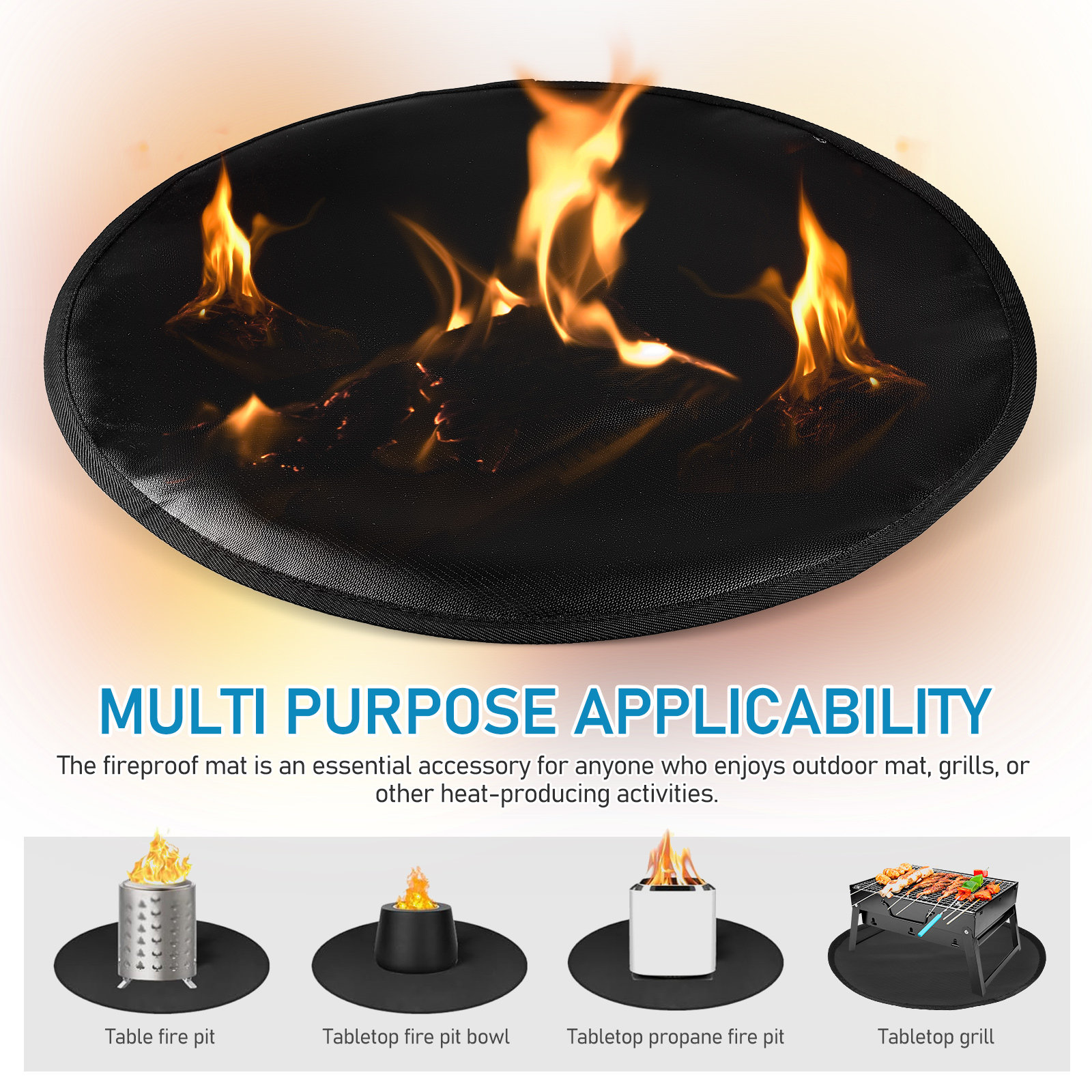 Fire Pit Mat Silicone Fireproo - Heat Mat Silicone บทวิจารณ์และราคา